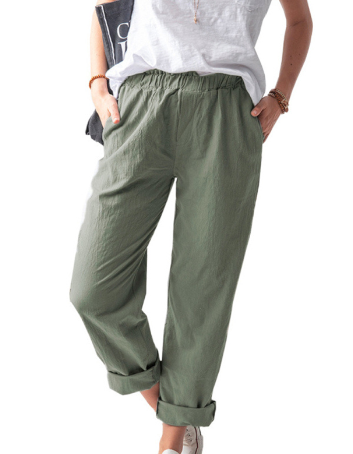 SHOPIQAT High Waist Straight Trousers - Premium from shopiqat - Just $6.00! Shop now at shopiqat